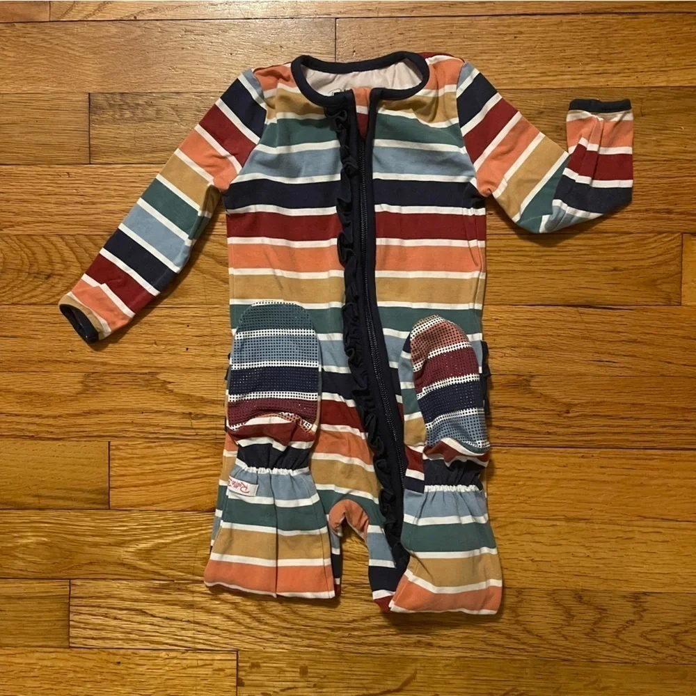 Ruffle Butts | Rainbow Footed Ruffle Pajamas | 12-18 mo